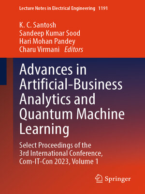 cover image of Advances in Artificial-Business Analytics and Quantum Machine Learning